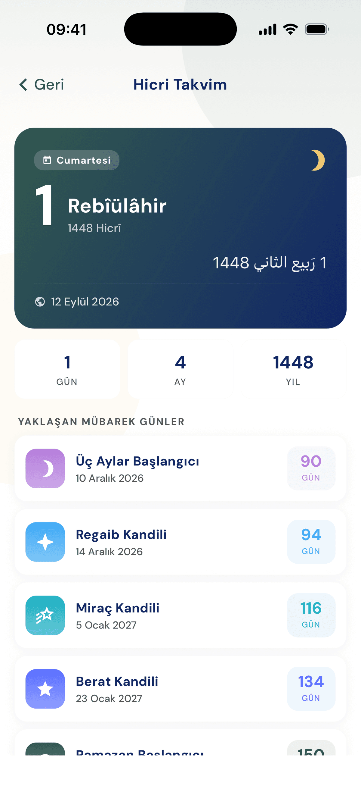 Inspraytion hicri takvim: 1 Rebîülâhir 1448 ve yaklaşan mübarek günler